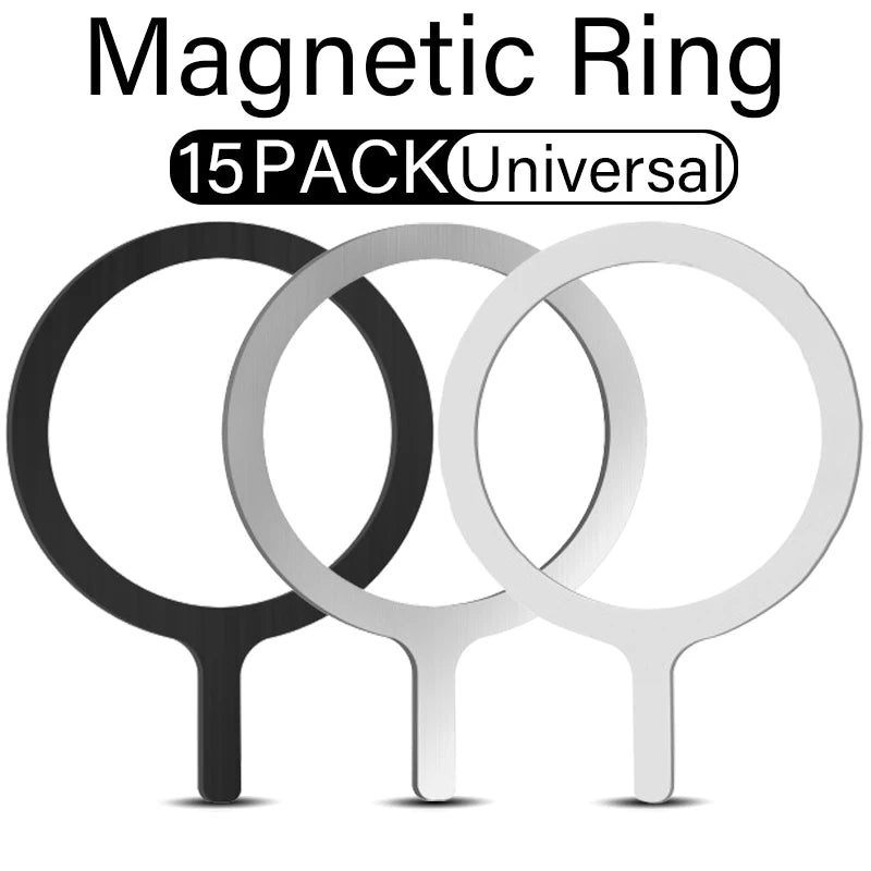 15-1PCS For Magsafe Magnetic Ring Plate For iPhone Samsung Xiaomi Universal Metal Stickers Wireless Charger Magnet Iron Sheets