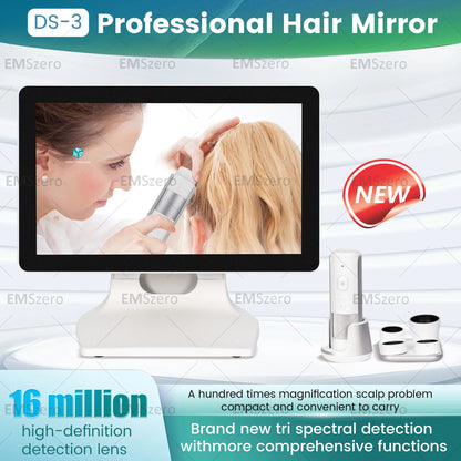 15 Inch LCD Scalp Detector Digital Hair Skin Analyzer Microscope  Hair Follicle Testing and Skin Analysis Magnifier 50/200X