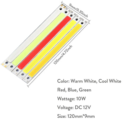 New10Pcs LED COB Light Strip Panel Lamp Chips DC 12V 10W CarVehicle Floodli