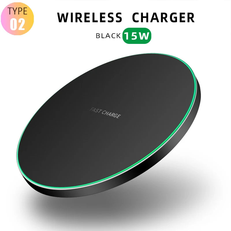 PC15W Fast Wireless Charger  iPhone 14 13 12 11 Pro Max XR XS Max Samsung S