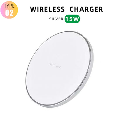 PC15W Fast Wireless Charger  iPhone 14 13 12 11 Pro Max XR XS Max Samsung S