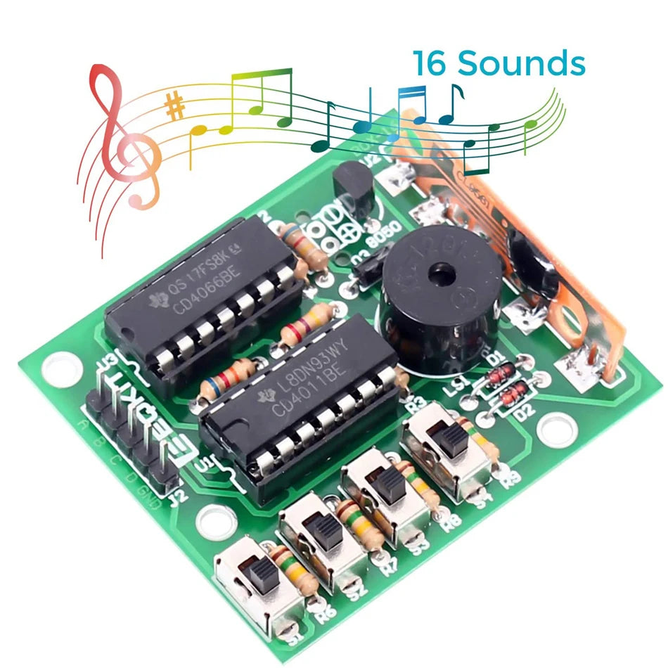 16 Music Sound Box BOX-16 Board 16-Tone Electronic Module DIY Kit Parts Components Soldering Practice Learning Kits for Arduino