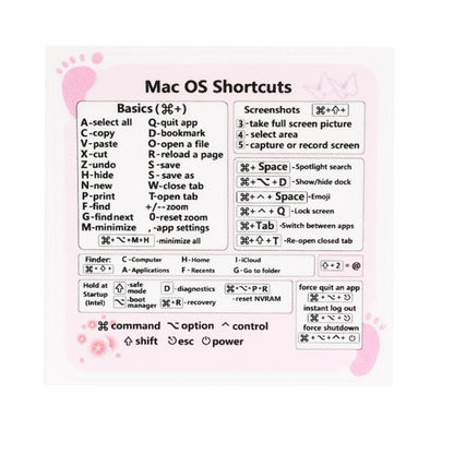 16 Style Computer Reference Keyboard Shortcut Sticker for PC Laptop Desktop for Apple Macbook Chromebook Windows Photoshop