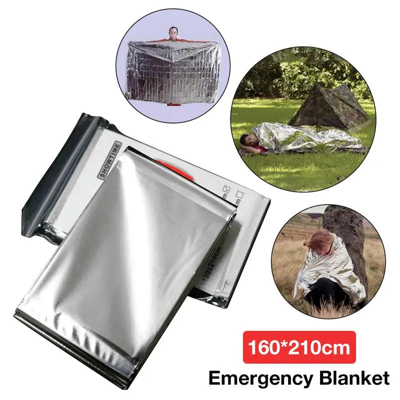 PC 160x210CM Camping Emergency Blanket Outdoor Survival Thermal Insulation