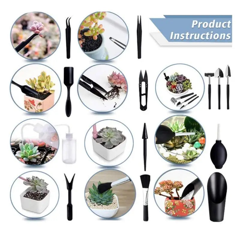 16pcs Indoor Plant Tools Succulent Tools Mini Garden Tool Set Transplanting Tools Set Succulent Care Kit Terrarium Tools #W0