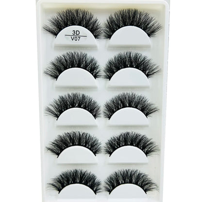 17 Style 5 Pairs Thick 3D Mink Eyelash Faux Natural False Eyelashes Makeup Thick Fake Eye Lashes Make Up Beauty Tools maquiagem