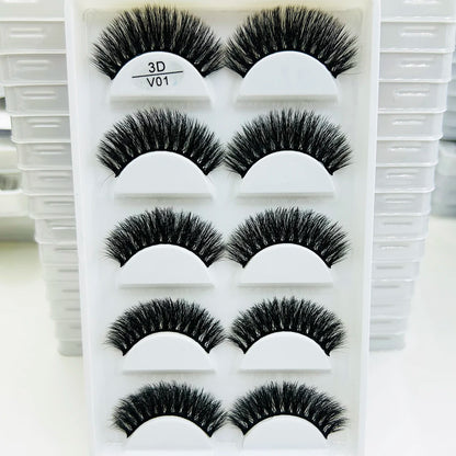 17 Style 5 Pairs Thick 3D Mink Eyelash Faux Natural False Eyelashes Makeup Thick Fake Eye Lashes Make Up Beauty Tools maquiagem