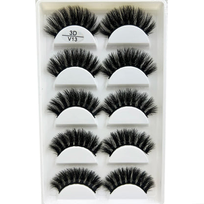 17 Style 5 Pairs Thick 3D Mink Eyelash Faux Natural False Eyelashes Makeup Thick Fake Eye Lashes Make Up Beauty Tools maquiagem