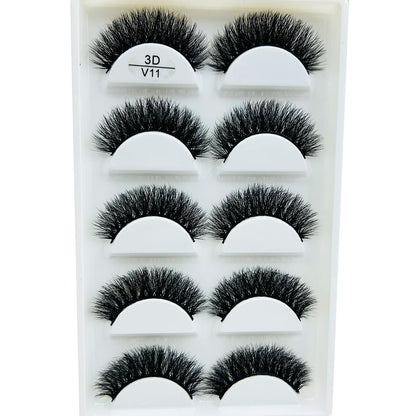 17 Style 5 Pairs Thick 3D Mink Eyelash Faux Natural False Eyelashes Makeup Thick Fake Eye Lashes Make Up Beauty Tools maquiagem