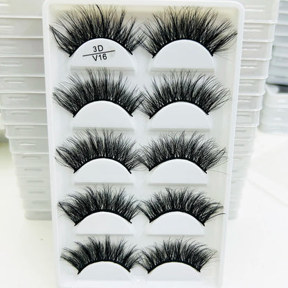 17 Style 5 Pairs Thick 3D Mink Eyelash Faux Natural False Eyelashes Makeup Thick Fake Eye Lashes Make Up Beauty Tools maquiagem