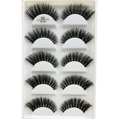 17 Style 5 Pairs Thick 3D Mink Eyelash Faux Natural False Eyelashes Makeup Thick Fake Eye Lashes Make Up Beauty Tools maquiagem