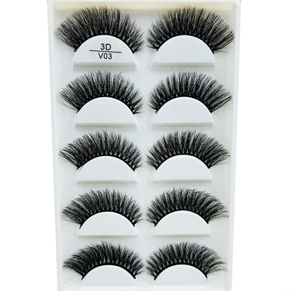 17 Style 5 Pairs Thick 3D Mink Eyelash Faux Natural False Eyelashes Makeup Thick Fake Eye Lashes Make Up Beauty Tools maquiagem