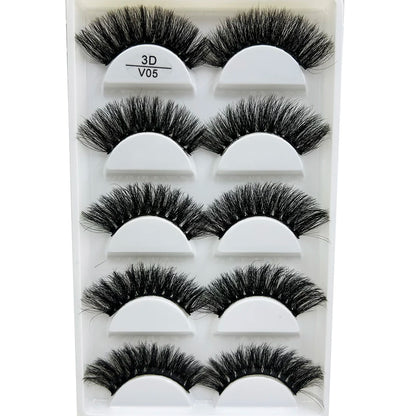 17 Style 5 Pairs Thick 3D Mink Eyelash Faux Natural False Eyelashes Makeup Thick Fake Eye Lashes Make Up Beauty Tools maquiagem