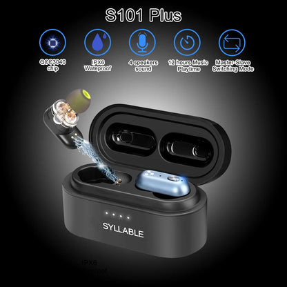 Écouteurs pour téléphone portable d'origine SYLLABLE S101 Plus TWS de puce QCC3040 12 heures