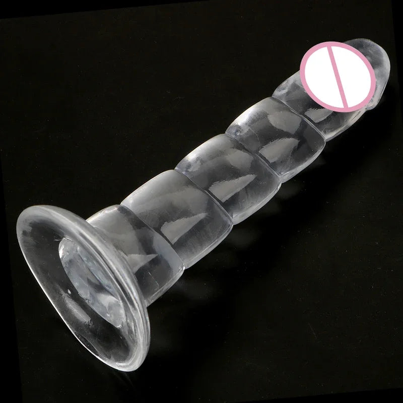 Gtooza_175mm Transparent Dildos  Women Vaginal G-spot Anal Plug Suction Crystal Realistic Penis Female Masturbator Sex Toys Adult 18 gtooza.com