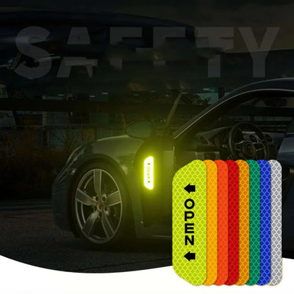 New 4PCS Open Reflective Tape Warning Mask Sticker Improve Night Visibilty