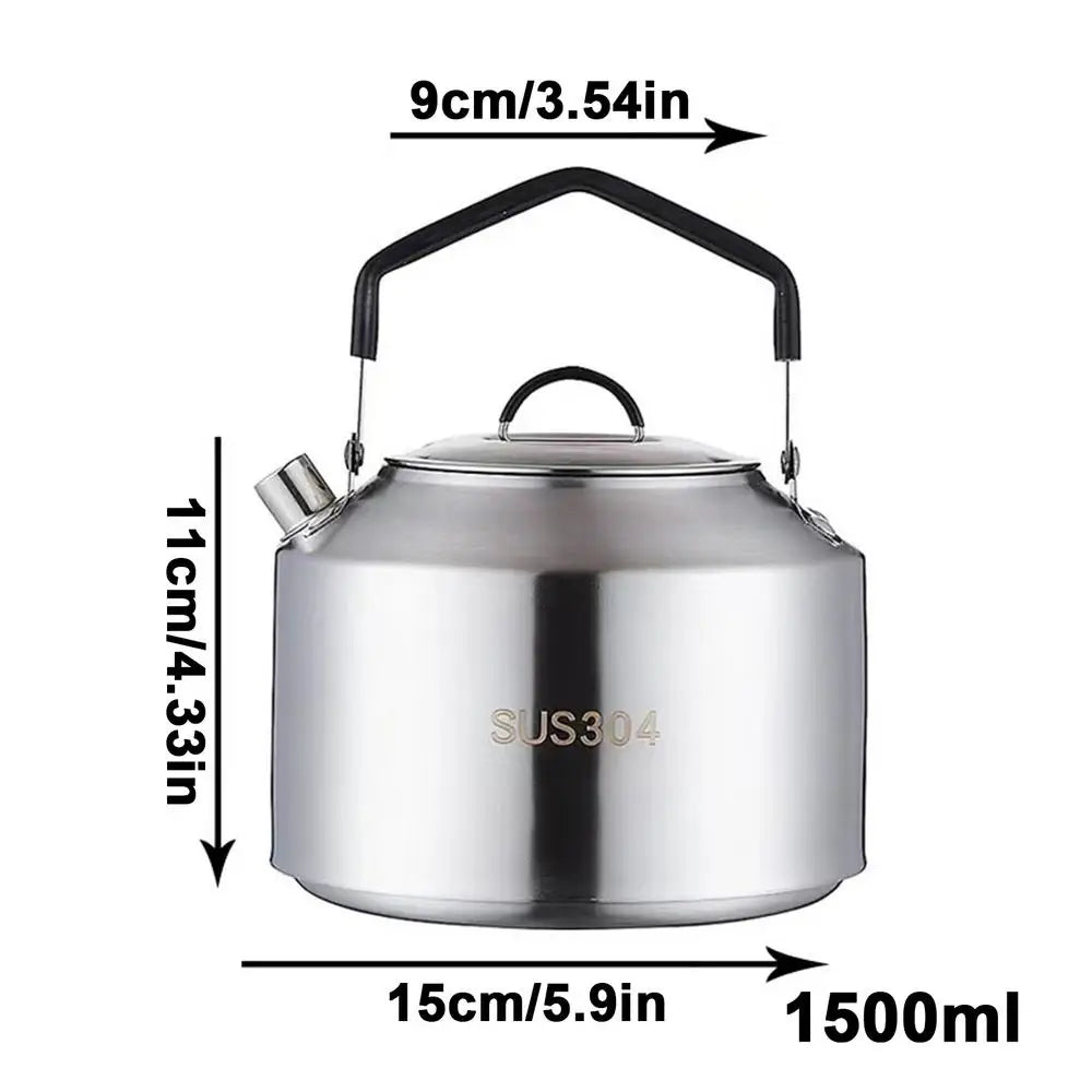 PC 1L/1.5L Camping Water Kettle Outdoor Coffee Kettle Tableware Picnic Set