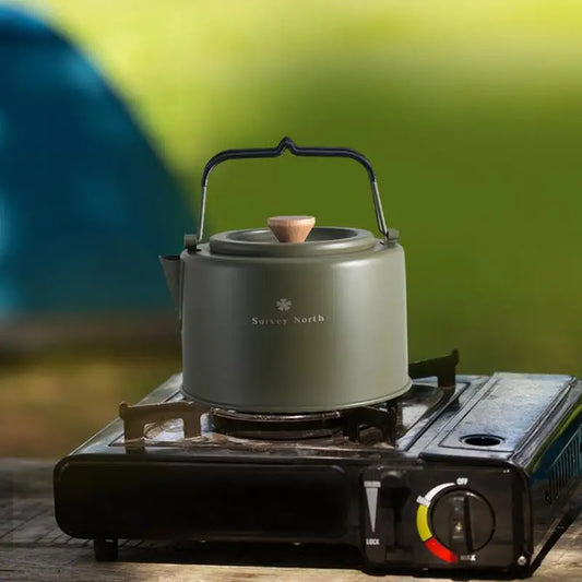 PC 1L Outdoor Camping Kettle Stainless Steel Coffee Tea Pot Portable Travel