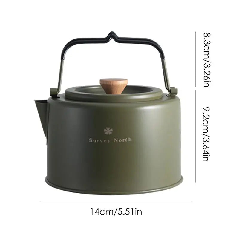 PC 1L Outdoor Camping Kettle Stainless Steel Coffee Tea Pot Portable Travel