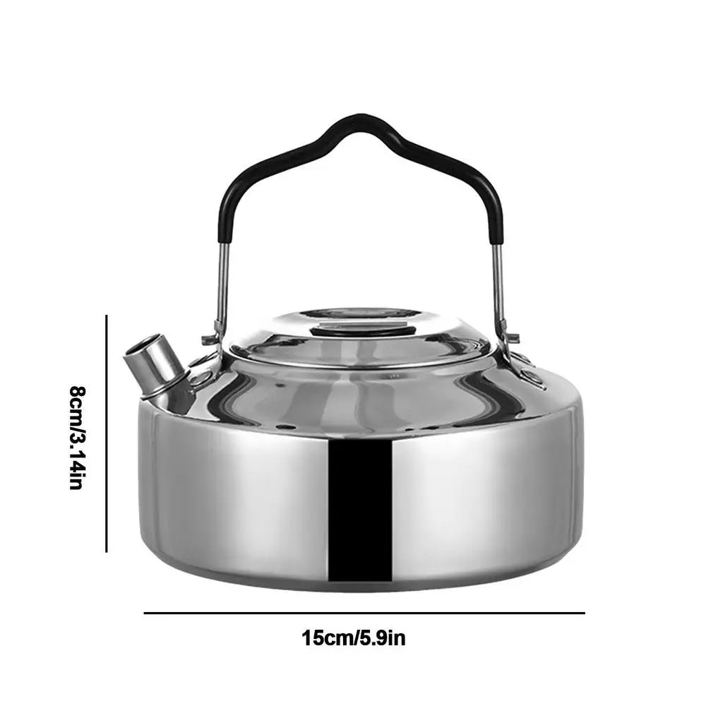 PC 1L Portable Stainless Steel Kettle Teapot Coffee Maker Outdoor Hiking Tr