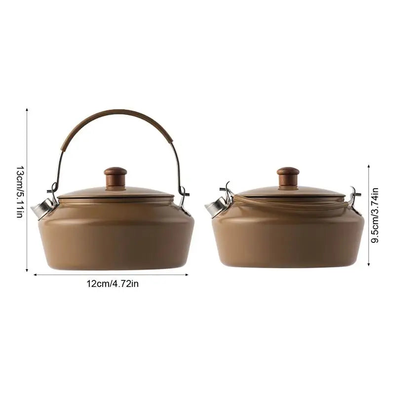 PC 1L Stainless Steel Tea Kettle Outdoor Tea Pot For Stove Lightweight Camp