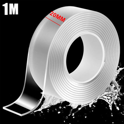 PC 1M/3M Nano Double Sided Tape Heavy Duty Transparent Adhesive Strips Strong Sticky Multipurpose Reusable Waterproof Mounting Tape