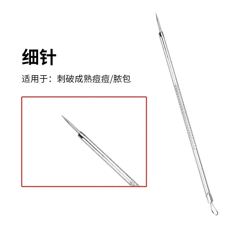 1PC Acne Clip Set Cell Clip Acne Needle Squeezing Blackhead Pressing Rod Cleaning Facial Stainless Steel Beauty Tool