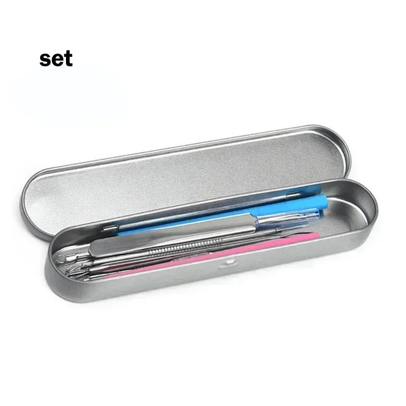 1PC Acne Clip Set Cell Clip Acne Needle Squeezing Blackhead Pressing Rod Cleaning Facial Stainless Steel Beauty Tool