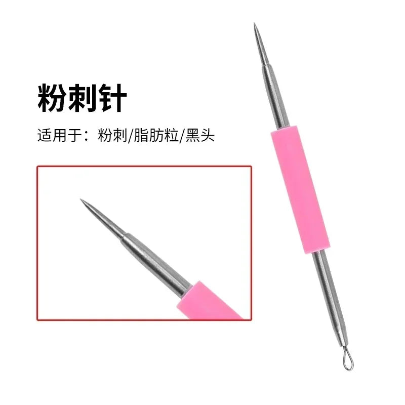 1PC Acne Clip Set Cell Clip Acne Needle Squeezing Blackhead Pressing Rod Cleaning Facial Stainless Steel Beauty Tool