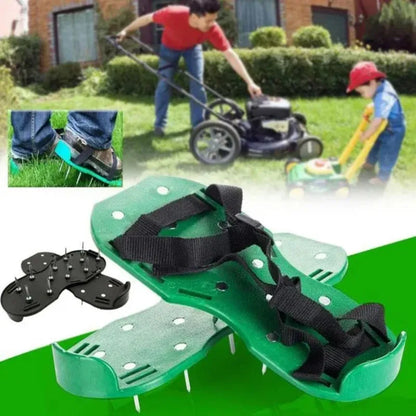 1Pair Lawn Aerator Spike Shoe Garden Lawn Aerator Shoes Garden Yard Grass Cultivator Scarification Nail Tool Garden Tools