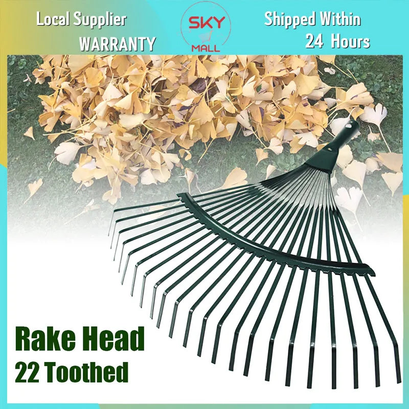 1Pc Garden Leaf Rake Grass Farming Rake Durable Iron Potting 22-tooth Garden Rake  Gardeners and Landscapers Reliable Tools