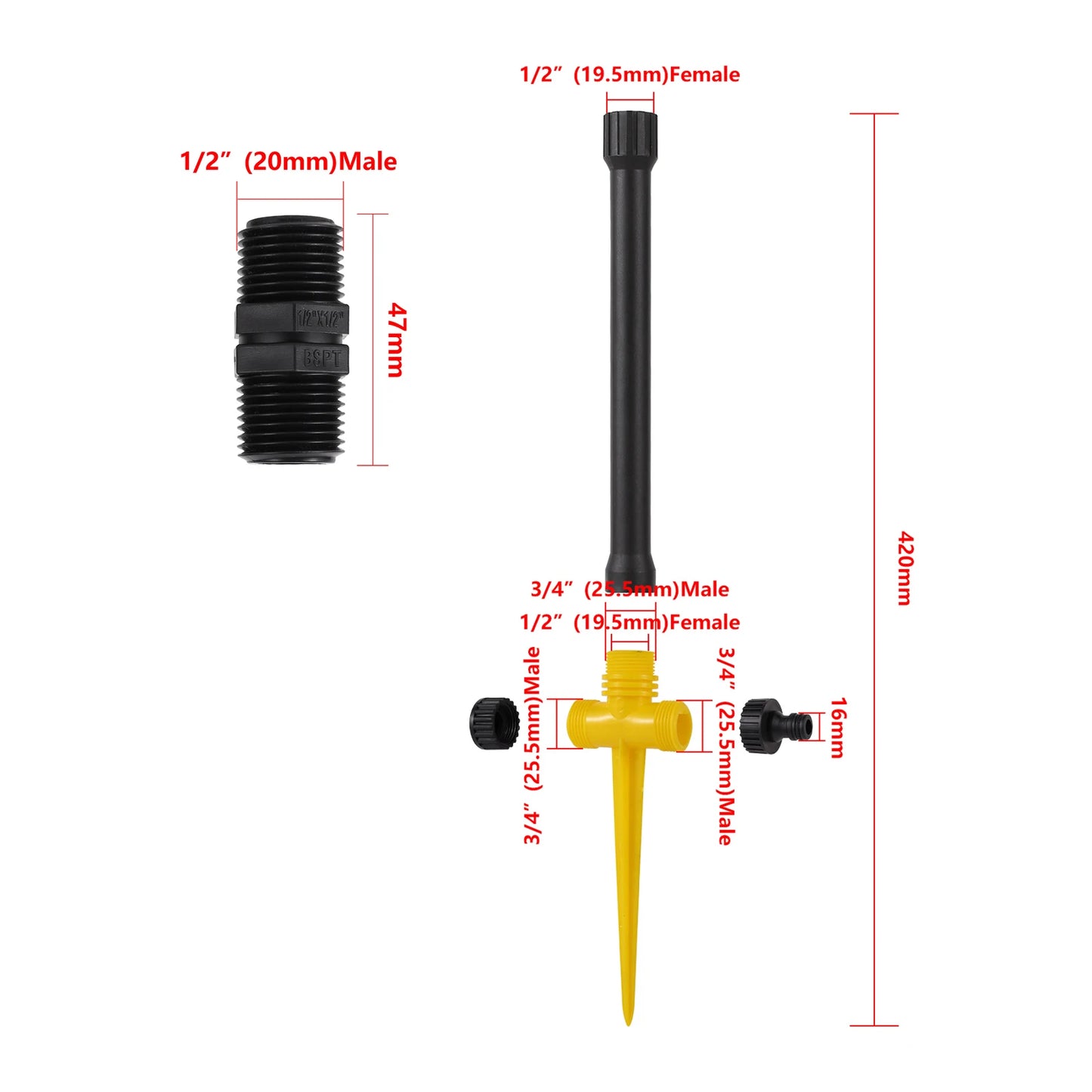 1Pc Pop-up Sprinklers Replacement Scattering Nozzles 0~360 Degree Adjustable Garden Park Farm Grass Lawn Crops Irrigation Tool