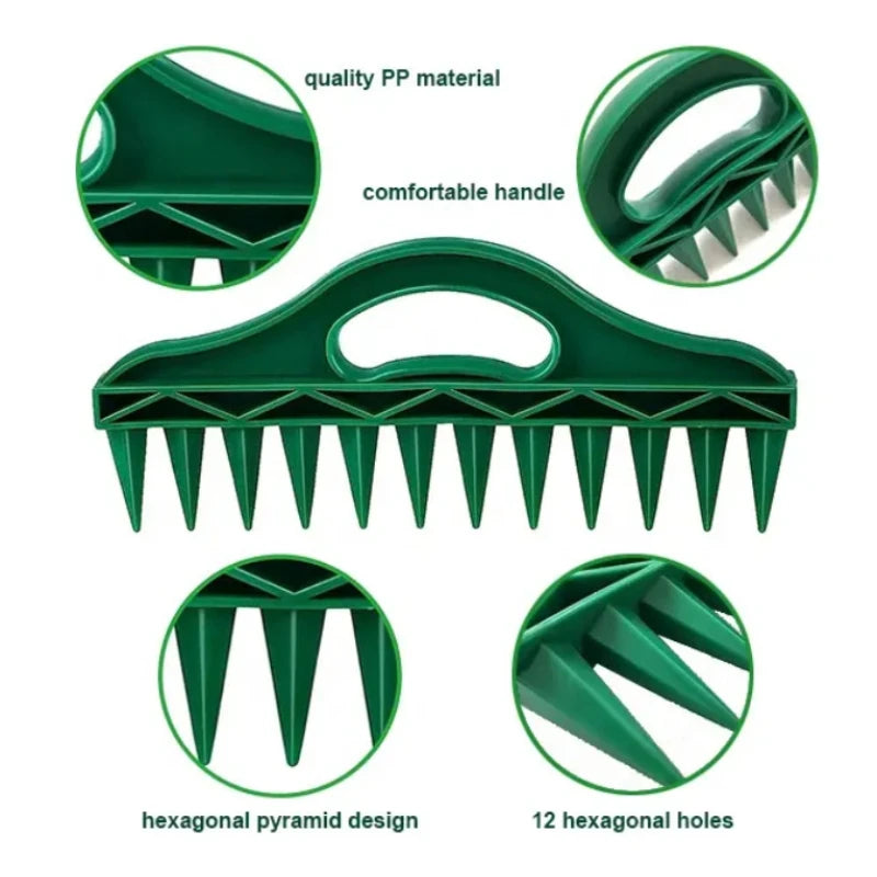 1Pc Seeding Hole Punch Planting Tool with 12Holes Dibber, Soil Sowing Drill  Fast Punch and Seed