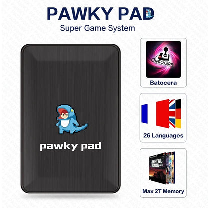 1TB Pawky Pad Gaming Mechanical Hard Drive 4K HD 3D Gaming Console Portable 4500+ Games for Windows Classic Game Series