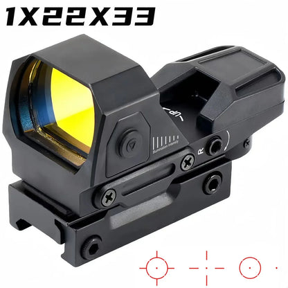 1X40 HD101 Red Dot Sight Hunting Collection Optics Reflex Holographic Scope 4 Reticle Red/Green Collimator Airsoft Accessories