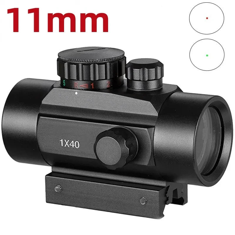 1X40 HD101 Red Dot Sight Hunting Collection Optics Reflex Holographic Scope 4 Reticle Red/Green Collimator Airsoft Accessories