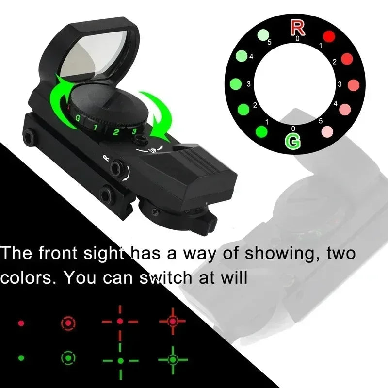 1X40 HD101 Red Dot Sight Hunting Collection Optics Reflex Holographic Scope 4 Reticle Red/Green Collimator Airsoft Accessories