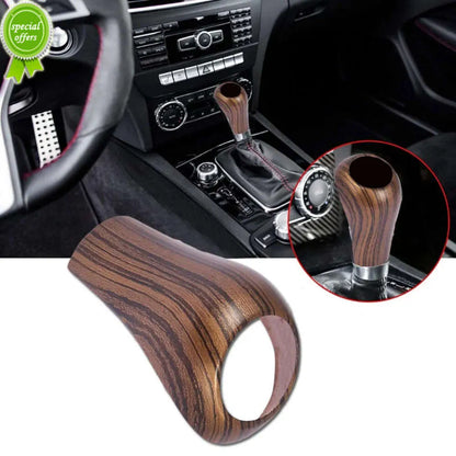 New New Car Gear Shift Knob Cover Trim Wood Grain Style Car Interior Shift