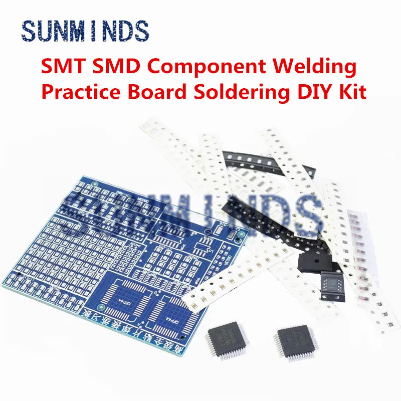 1kit SMT SMD Component Welding Practice Board Soldering DIY Kit Resitor Diode Transistor By start Learning Electronic