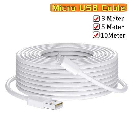 PC 1m-10m Extra Long Micro USB Fast Charging Data Cable  Samsung Xiaomi Android Phones Camera Monitor Power Bank Data Cord