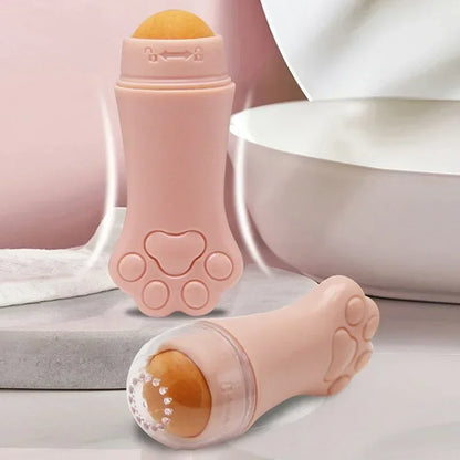 Cat Paw Volcanic Stone Oil Absorber Facial Oil Washable Removing Makeup Tool  Face Oil Absorbing Roller Skin Care Tools Pink