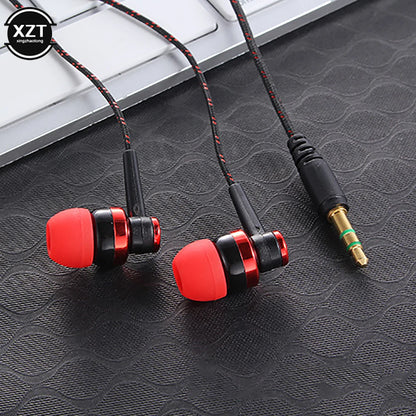 PC1pc Wired Earphone Stereo In-Ear 3.5mm Nylon Weave Cable Earphone Headset