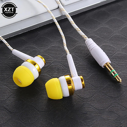 PC1pc Wired Earphone Stereo In-Ear 3.5mm Nylon Weave Cable Earphone Headset