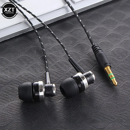 PC1pc Wired Earphone Stereo In-Ear 3.5mm Nylon Weave Cable Earphone Headset