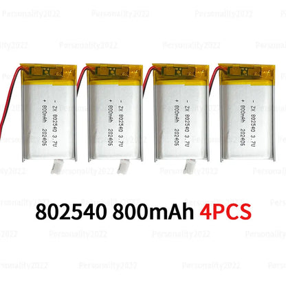 PC s-10PCS 802540 Lipo 800mAh 3.7V 082540 Lithium Battery Li Polymer Batteries  Flashlight Remote Controller Handheld Fans