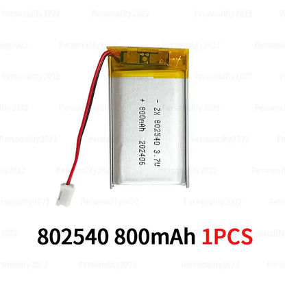 PC s-10PCS 802540 Lipo 800mAh 3.7V 082540 Lithium Battery Li Polymer Batteries  Flashlight Remote Controller Handheld Fans