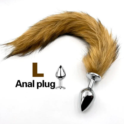 1pcs, BDSM Three size dog anal , animal tail butt plug, role-playing games, men and women sex toys gtooza.com