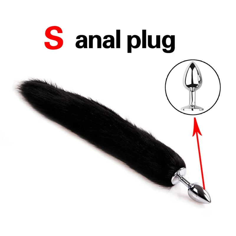 1pcs, BDSM Three size dog anal , animal tail butt plug, role-playing games, men and women sex toys gtooza.com