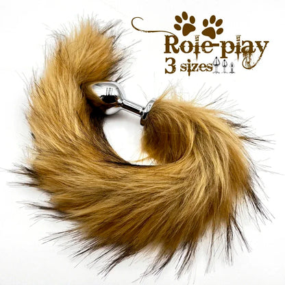 1pcs BDSM Three size dog anal  animal tail  role-playing games men and women sex toys