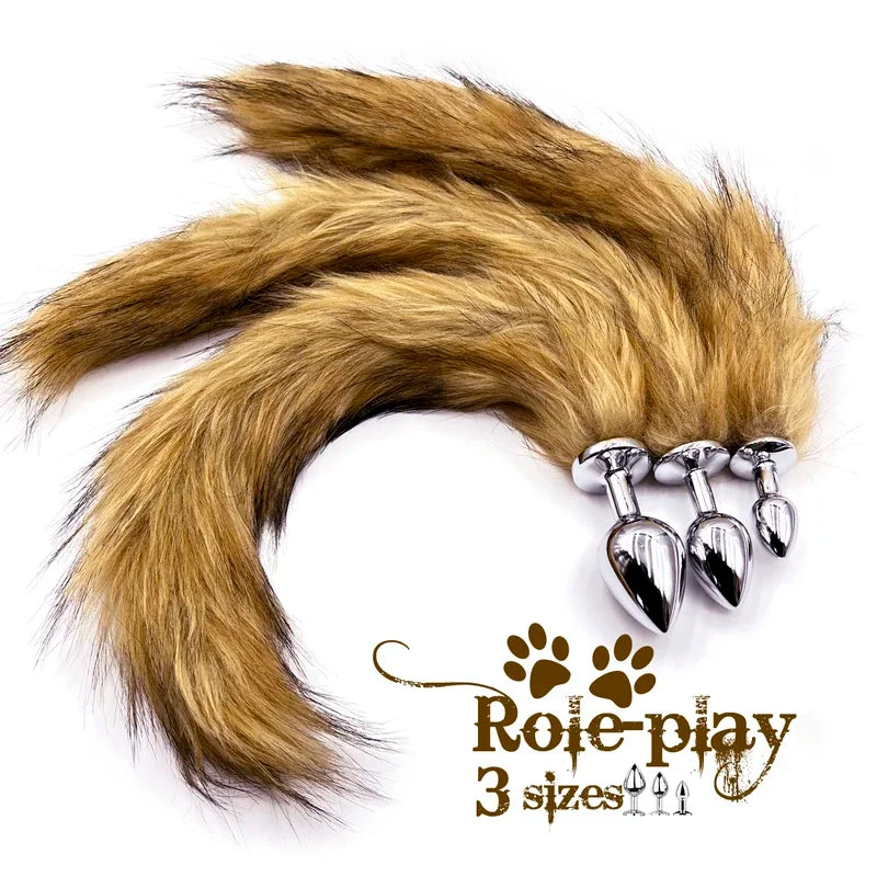 1pcs BDSM Three size dog anal  animal tail  role-playing games men and women sex toys